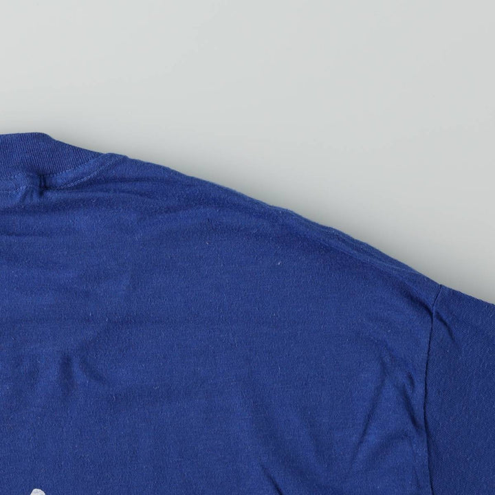 ~90'S Touch of Gold Print T-Shirt, Made in USA, Men's XL equivalent, Vintage polyester blue type Vintage Second Hand