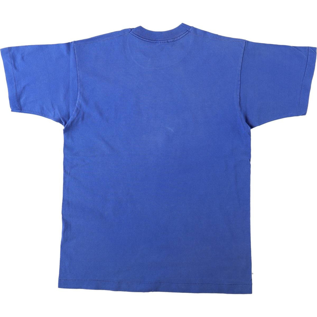 90'S Fruit of the Loom printed T-shirt, made in the USA, men's size L (approx.) cotton blue type Vintage Second Hand