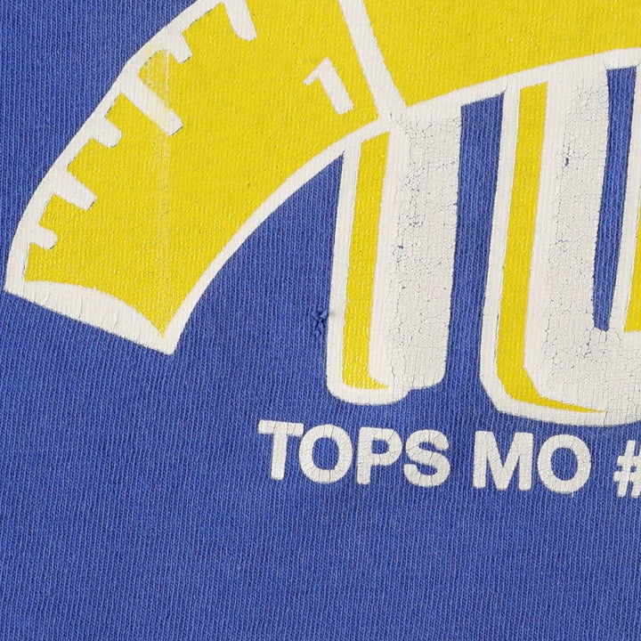 90'S Fruit of the Loom printed T-shirt, made in the USA, men's size L (approx.) cotton blue type Vintage Second Hand