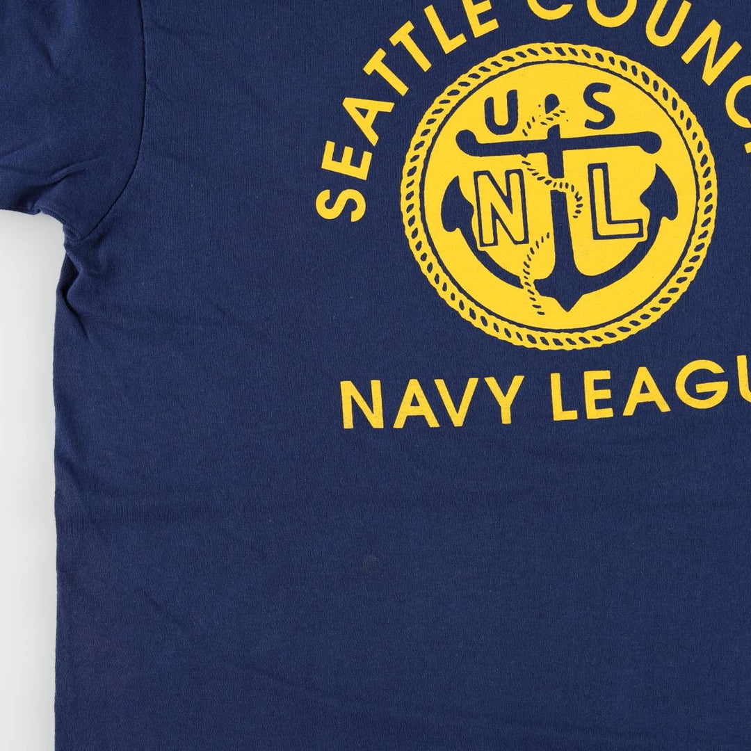 90'S TENNESSEE RIVER Military Print T-Shirt, Made in USA, Men's Size L (Equivalent), Vintage cotton navy blue type Vintage Second Hand