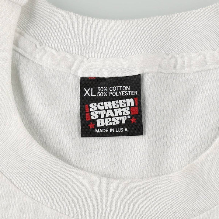 90'S Screen Stars Best Printed T-shirt Made in USA Men's XL Vintage cotton white type Vintage Second Hand