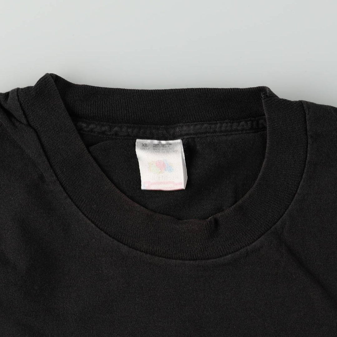 90'S Fruit of the Loom printed T-shirt, men's XL size, vintage cotton black type Vintage Second Hand