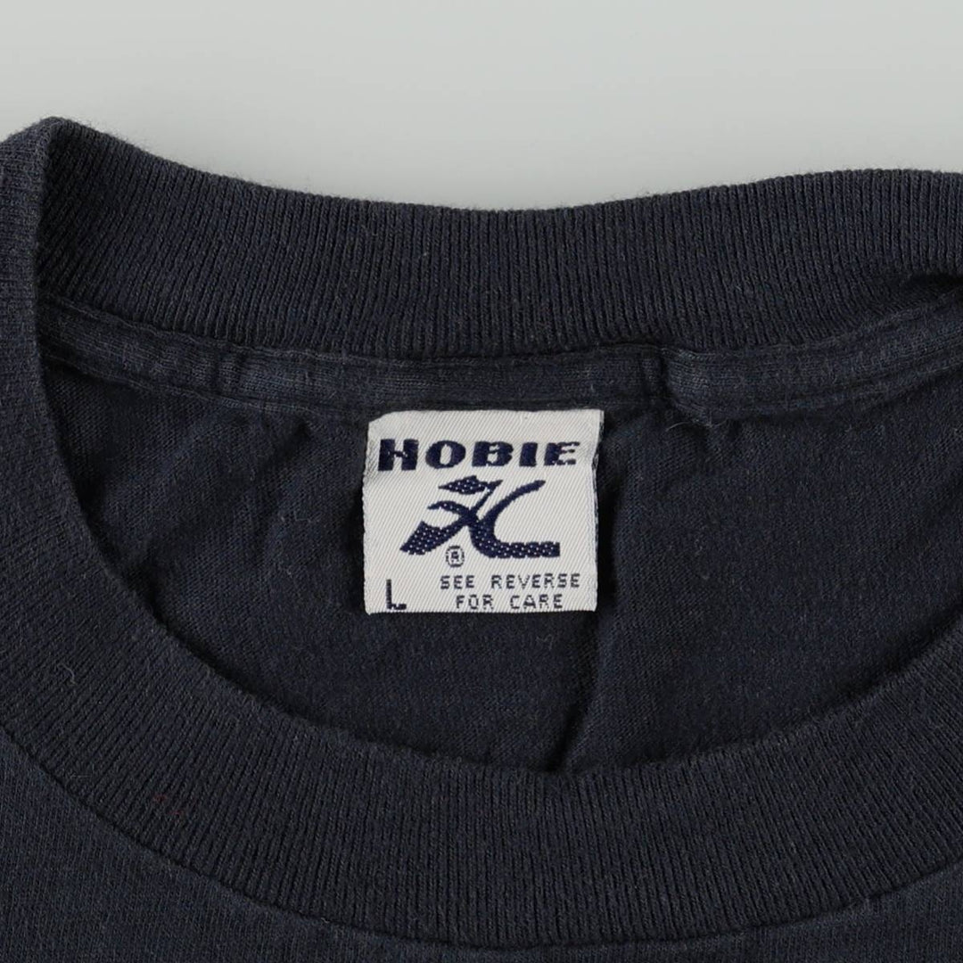 ~90'S HOBIE Print T-Shirt, Made in USA, Men's Size L (Equivalent), Vintage cotton black type Vintage Second Hand