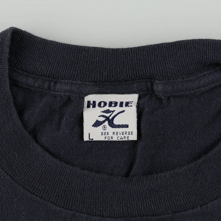 ~90'S HOBIE Print T-Shirt, Made in USA, Men's Size L (Equivalent), Vintage cotton black type Vintage Second Hand