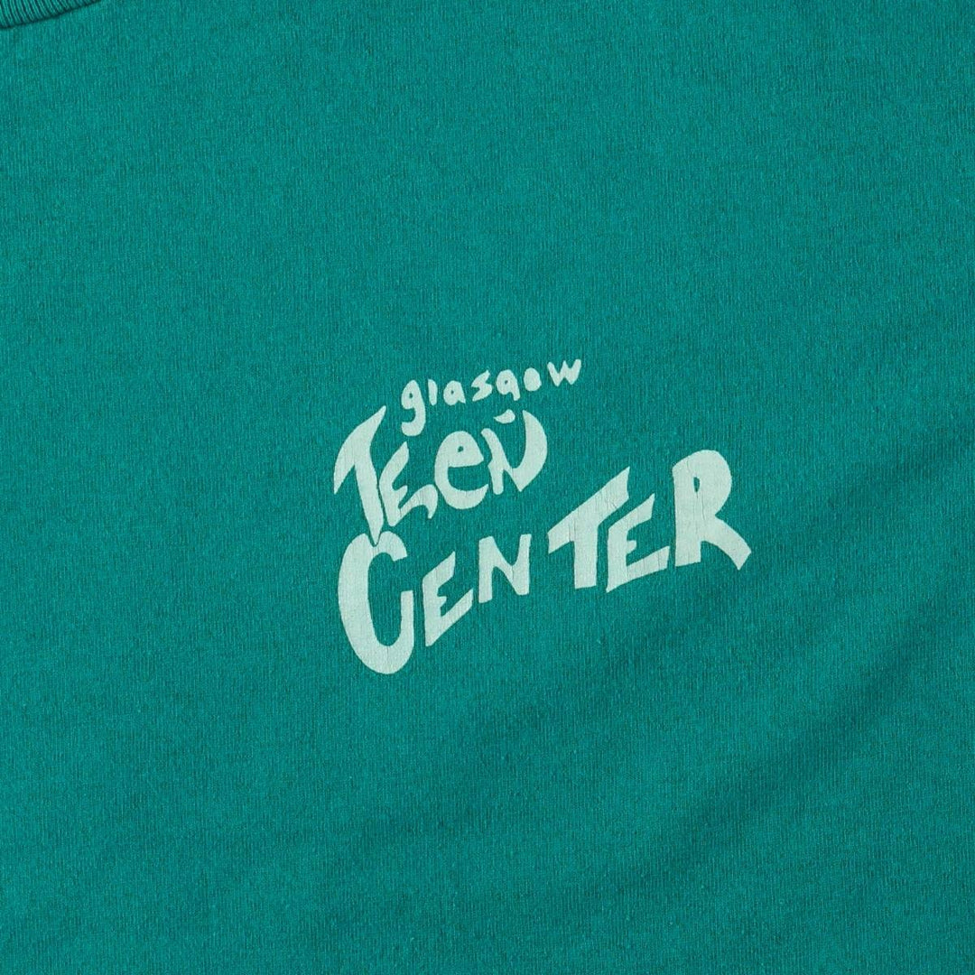 90'S Fruit of the Loom Best Printed T-shirt, Made in USA, Men's L size, Vintage cotton green type Vintage Second Hand