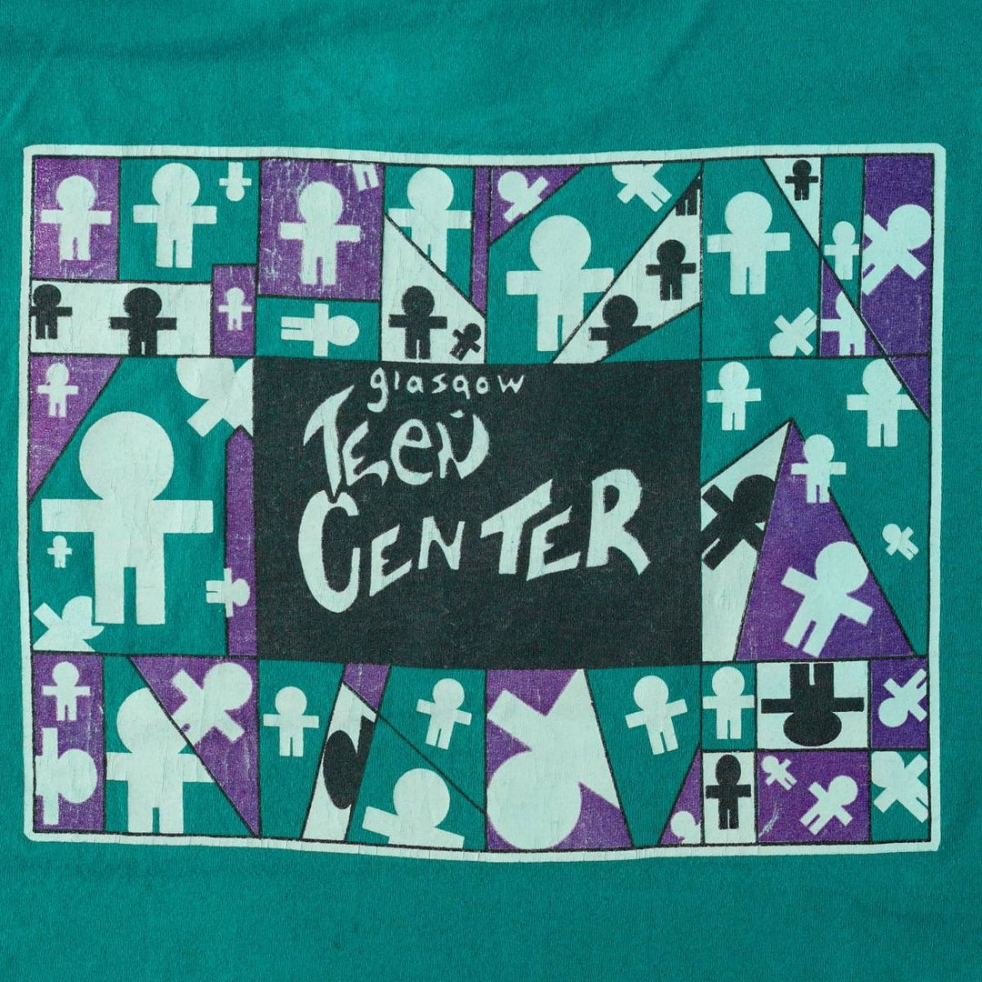 90'S Fruit of the Loom Best Printed T-shirt, Made in USA, Men's L size, Vintage cotton green type Vintage Second Hand