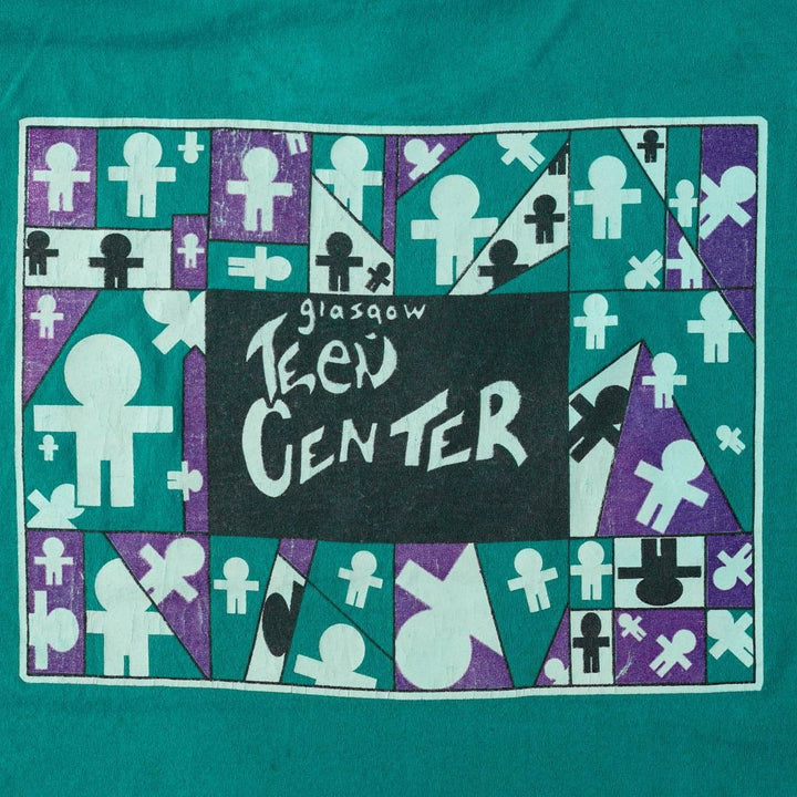 90'S Fruit of the Loom Best Printed T-shirt, Made in USA, Men's L size, Vintage cotton green type Vintage Second Hand