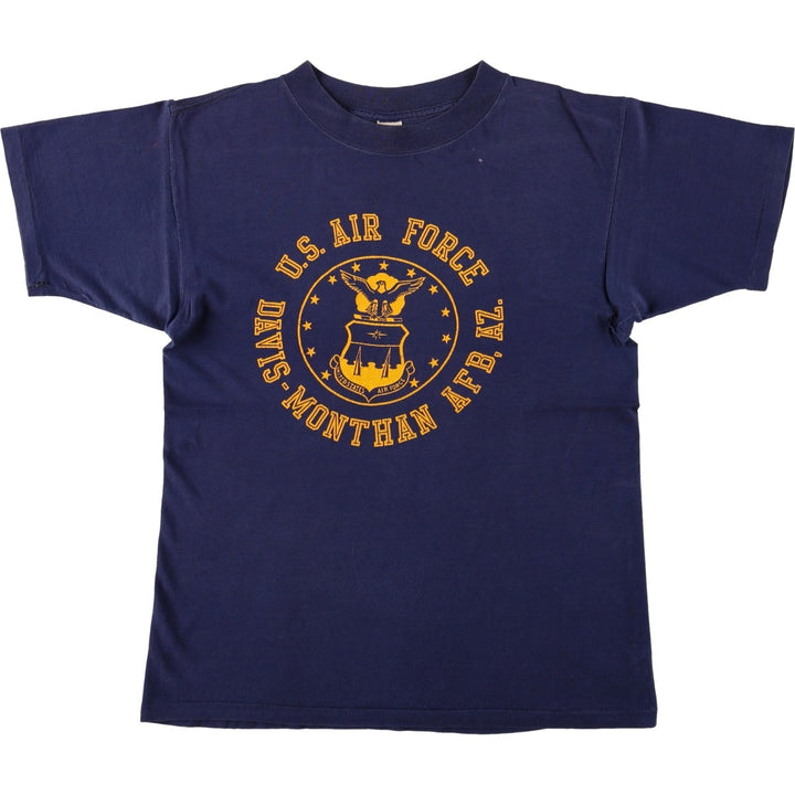 70s-80'S ARTEX Military Print T-Shirt, Made in USA, Men's Size M (Equivalent), Vintage cotton navy blue type Vintage Second Hand