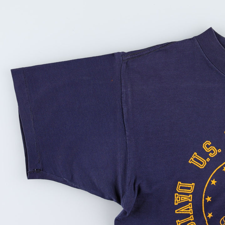 70s-80'S ARTEX Military Print T-Shirt, Made in USA, Men's Size M (Equivalent), Vintage cotton navy blue type Vintage Second Hand