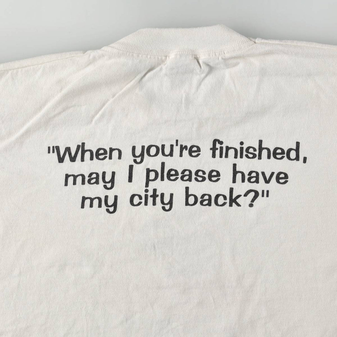 90'S Fruit of the Loom printed T-shirt, made in Jamaica, men's size XL equivalent. cotton white type Vintage Second Hand