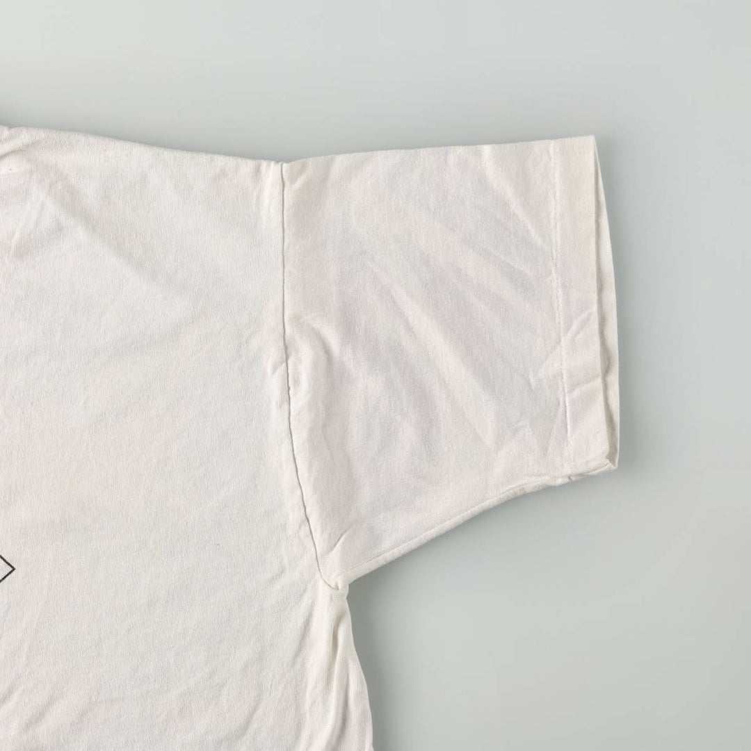 90'S Fruit of the Loom printed T-shirt, made in Jamaica, men's size XL equivalent. cotton white type Vintage Second Hand