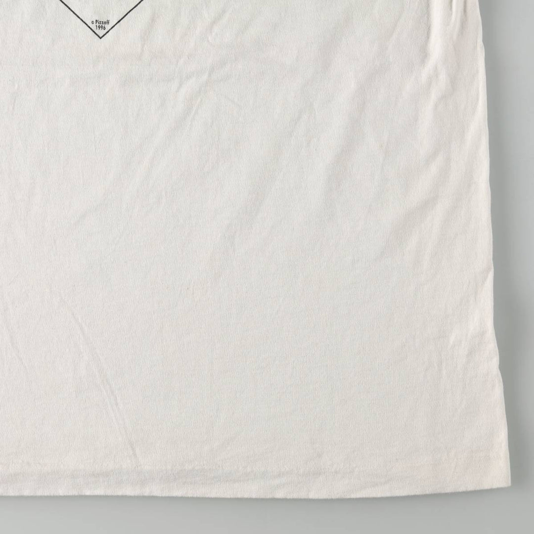90'S Fruit of the Loom printed T-shirt, made in Jamaica, men's size XL equivalent. cotton white type Vintage Second Hand