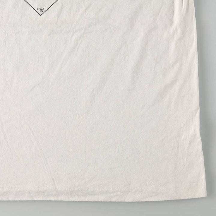 90'S Fruit of the Loom printed T-shirt, made in Jamaica, men's size XL equivalent. cotton white type Vintage Second Hand