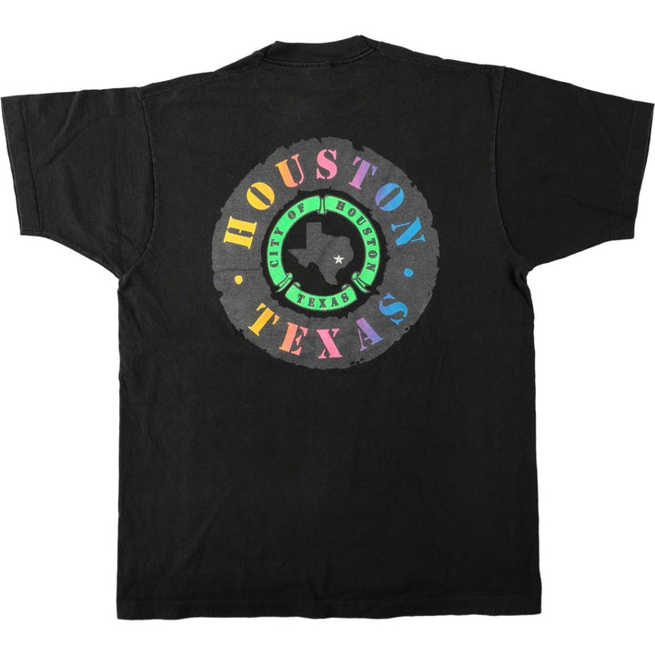 90'S Fruit of the Loom souvenir T-shirt, made in USA, men's size XL equivalent, vintage. cotton black type Vintage Second Hand