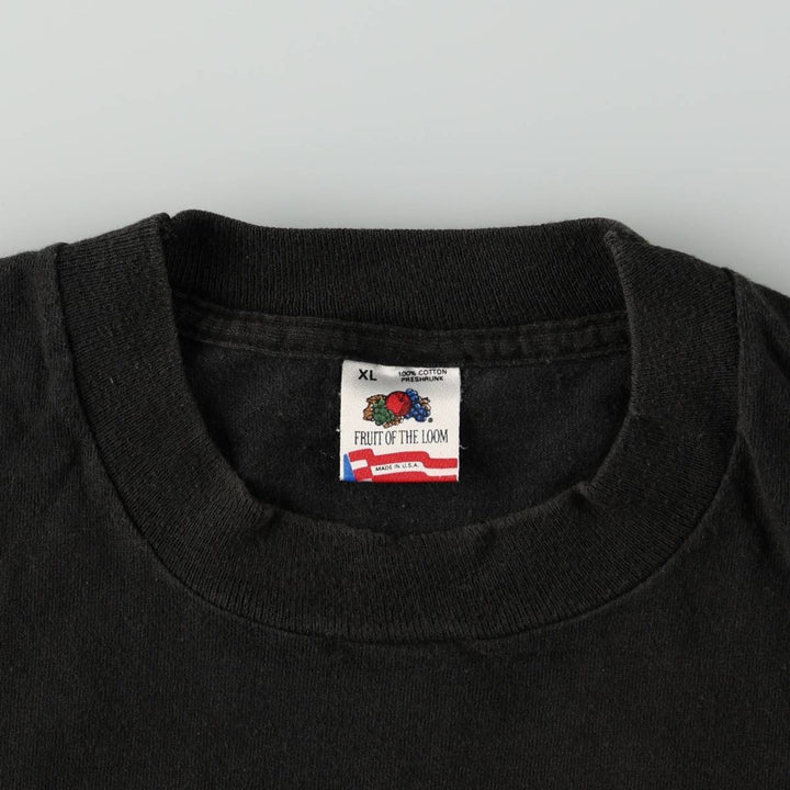 90'S Fruit of the Loom souvenir T-shirt, made in USA, men's size XL equivalent, vintage. cotton black type Vintage Second Hand