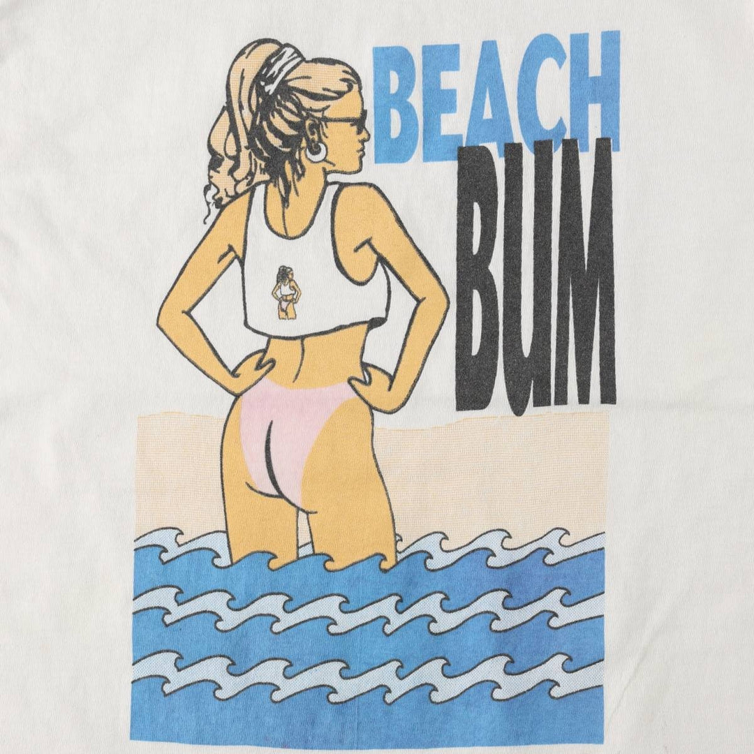 90'S Fruit of the Loom Print T-Shirt, Made in USA, Men's Size S (Equivalent), Vintage cotton white type Vintage Second Hand