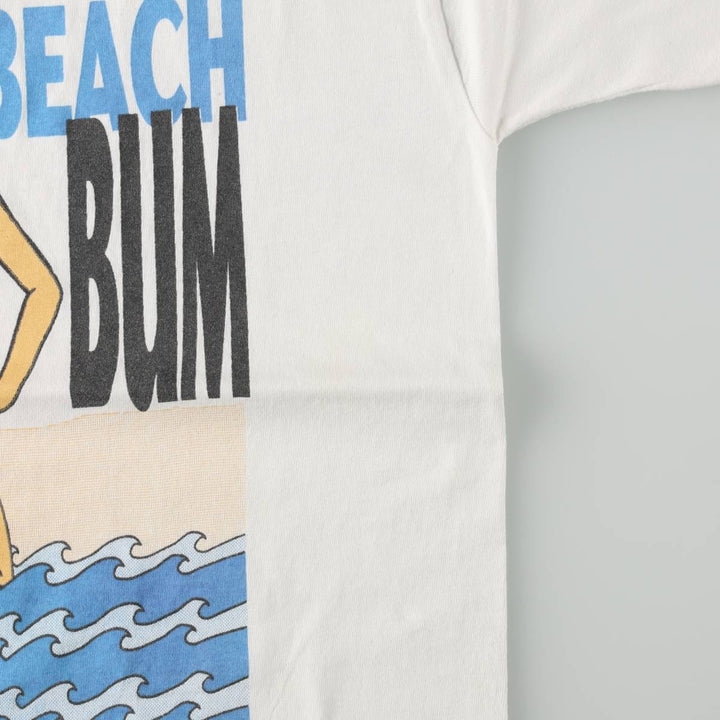 90'S Fruit of the Loom Print T-Shirt, Made in USA, Men's Size S (Equivalent), Vintage cotton white type Vintage Second Hand