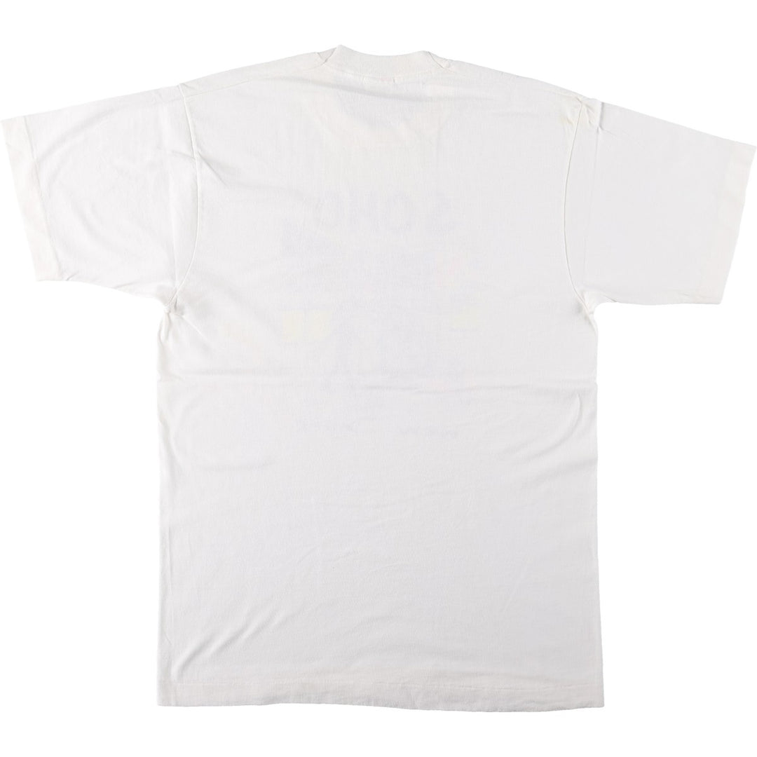 90'S Fruit of the Loom printed T-shirt, made in the USA, men's size L, vintage cotton white type Vintage Second Hand