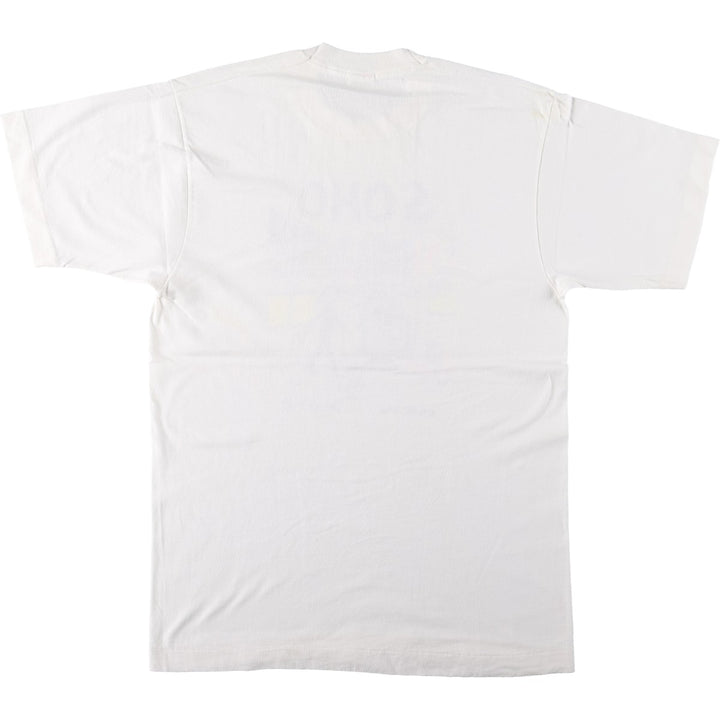 90'S Fruit of the Loom printed T-shirt, made in the USA, men's size L, vintage cotton white type Vintage Second Hand