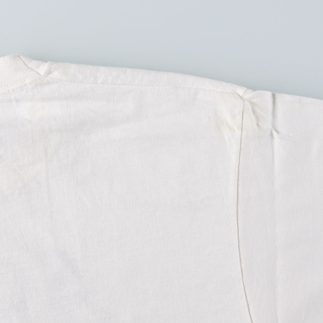 90'S Fruit of the Loom printed T-shirt, made in the USA, men's size L, vintage cotton white type Vintage Second Hand