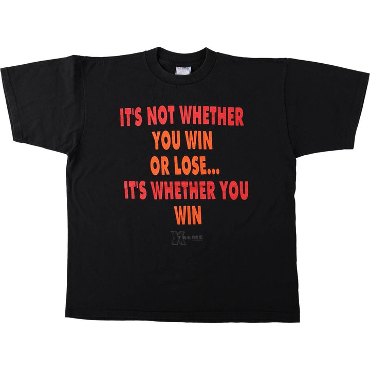 90'S All Sport PRO WEIGHT Message Print T-Shirt, Made in USA, Men's XL equivalent, Vintage cotton black type Vintage Second Hand