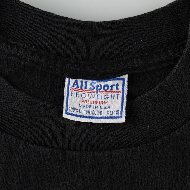 90'S All Sport PRO WEIGHT Message Print T-Shirt, Made in USA, Men's XL equivalent, Vintage cotton black type Vintage Second Hand