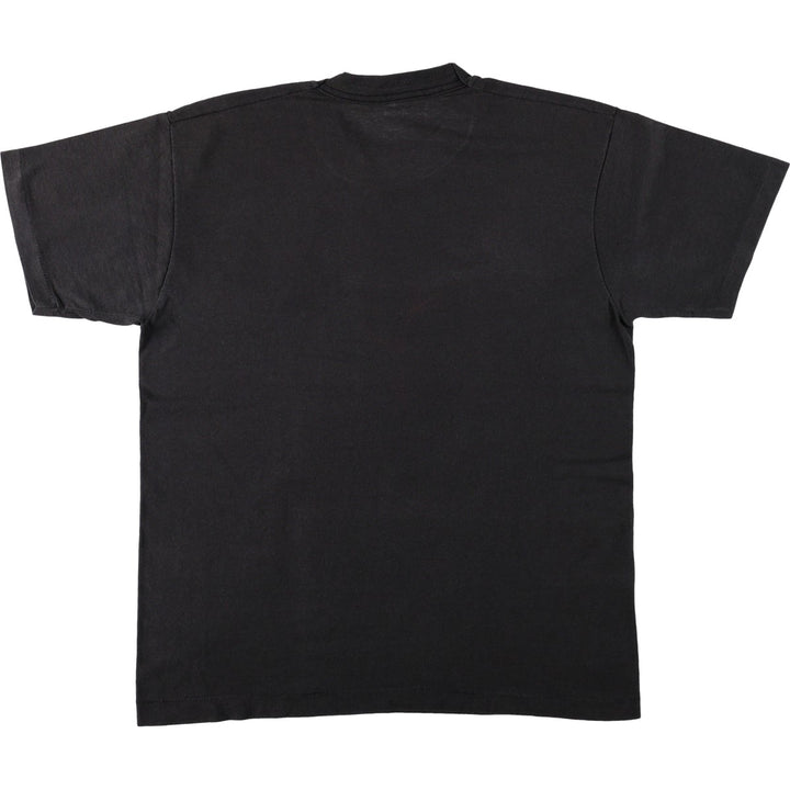 90'S Fruit of the Loom Best Printed T-shirt, Made in USA, Men's L size, Vintage cotton black type Vintage Second Hand