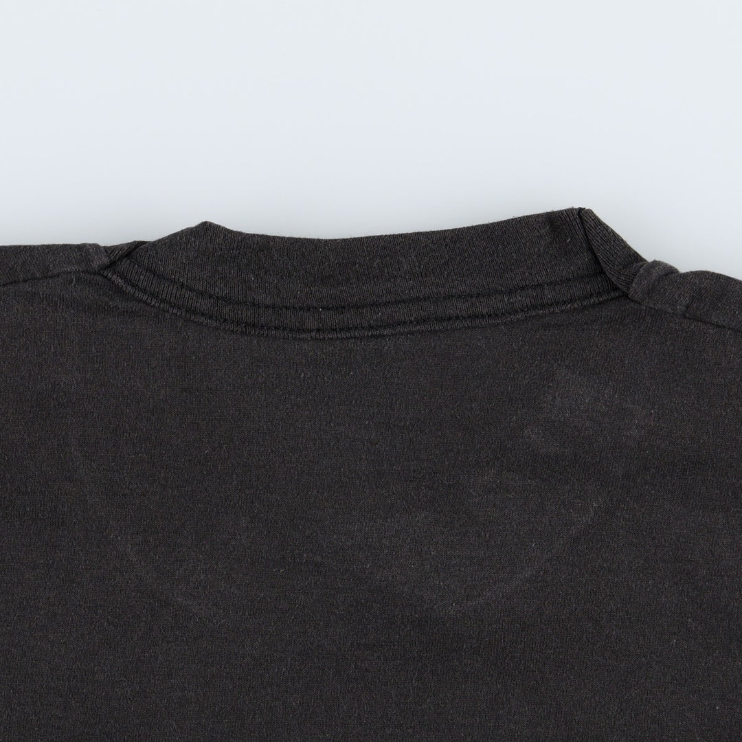 90'S Fruit of the Loom Best Printed T-shirt, Made in USA, Men's L size, Vintage cotton black type Vintage Second Hand