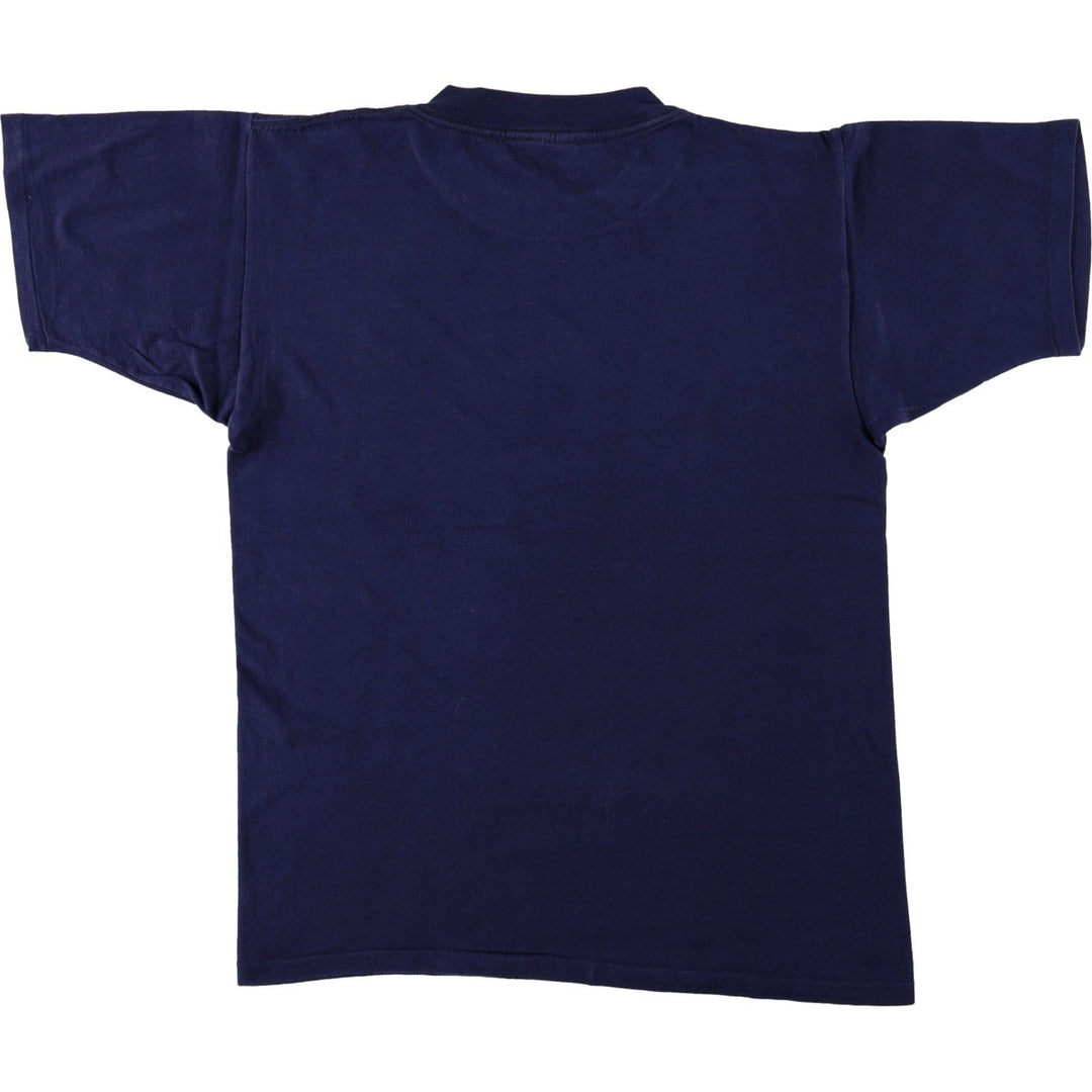 70s-80'S Artex message print T-shirt, made in USA, men's size M equivalent, vintage. cotton navy blue type Vintage Second Hand