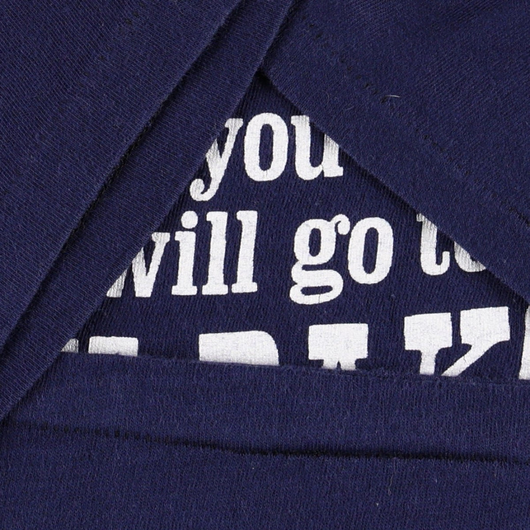 70s-80'S Artex message print T-shirt, made in USA, men's size M equivalent, vintage. cotton navy blue type Vintage Second Hand