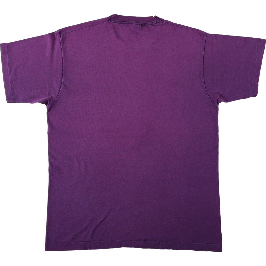 90'S Fruit of the Loom printed T-shirt, made in the USA, men's XL size, vintage cotton purple type Vintage Second Hand