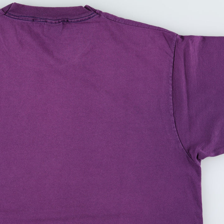 90'S Fruit of the Loom printed T-shirt, made in the USA, men's XL size, vintage cotton purple type Vintage Second Hand