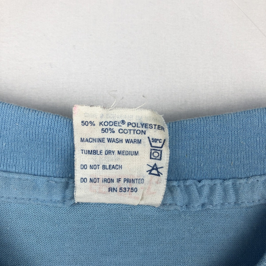 90'S SELECT-T Print T-Shirt, Made in USA, Men's Size M (Equivalent), Vintage cotton Blue type light blue Vintage Second Hand