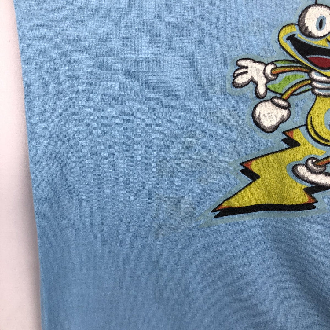 90'S SELECT-T Print T-Shirt, Made in USA, Men's Size M (Equivalent), Vintage cotton Blue type light blue Vintage Second Hand