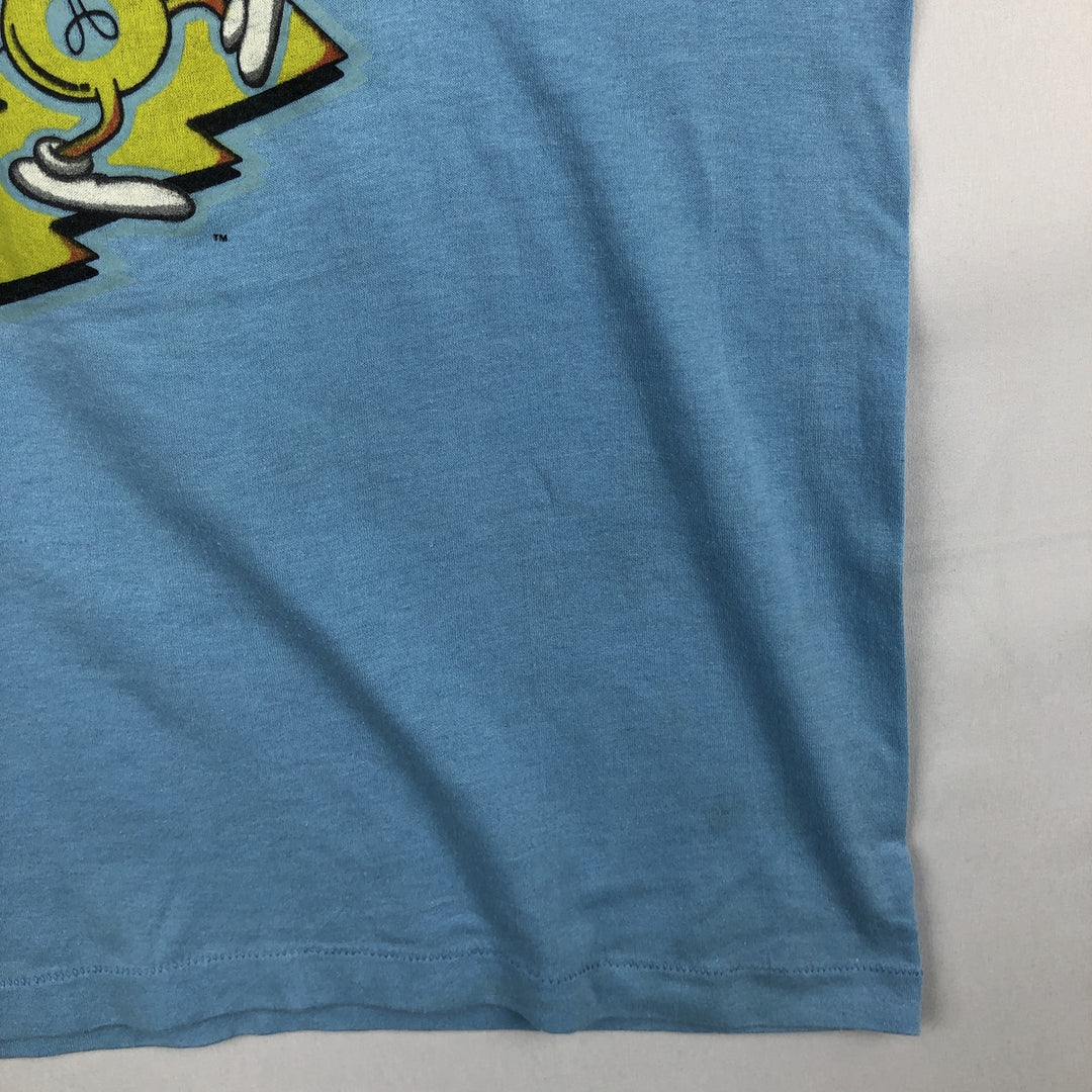 90'S SELECT-T Print T-Shirt, Made in USA, Men's Size M (Equivalent), Vintage cotton Blue type light blue Vintage Second Hand