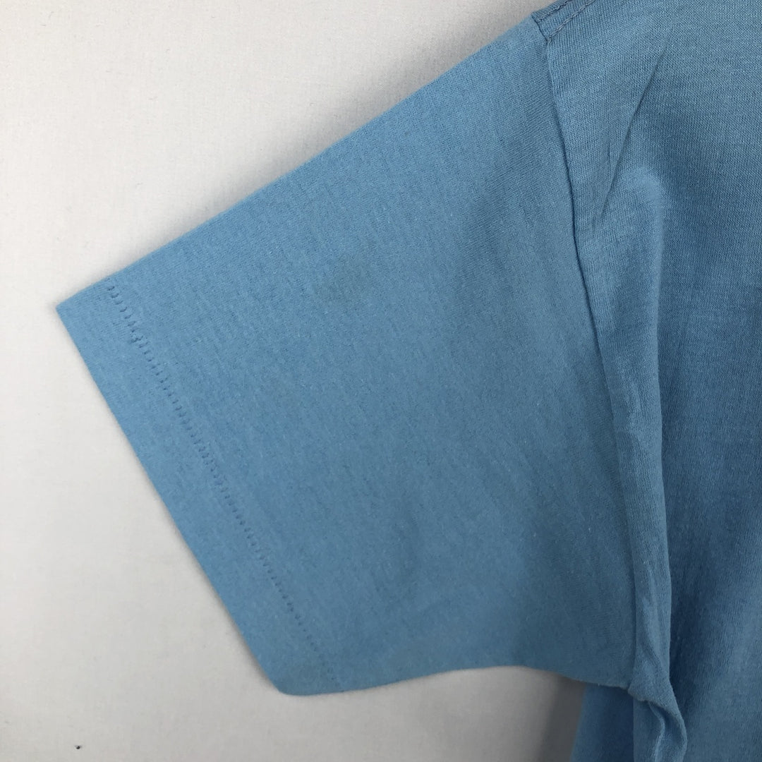 90'S SELECT-T Print T-Shirt, Made in USA, Men's Size M (Equivalent), Vintage cotton Blue type light blue Vintage Second Hand