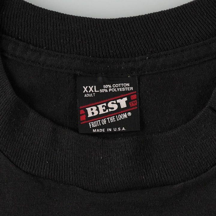 90'S Fruit of the Loom Best Printed T-shirt, Made in USA, Men's XXL, Vintage cotton black type Vintage Second Hand