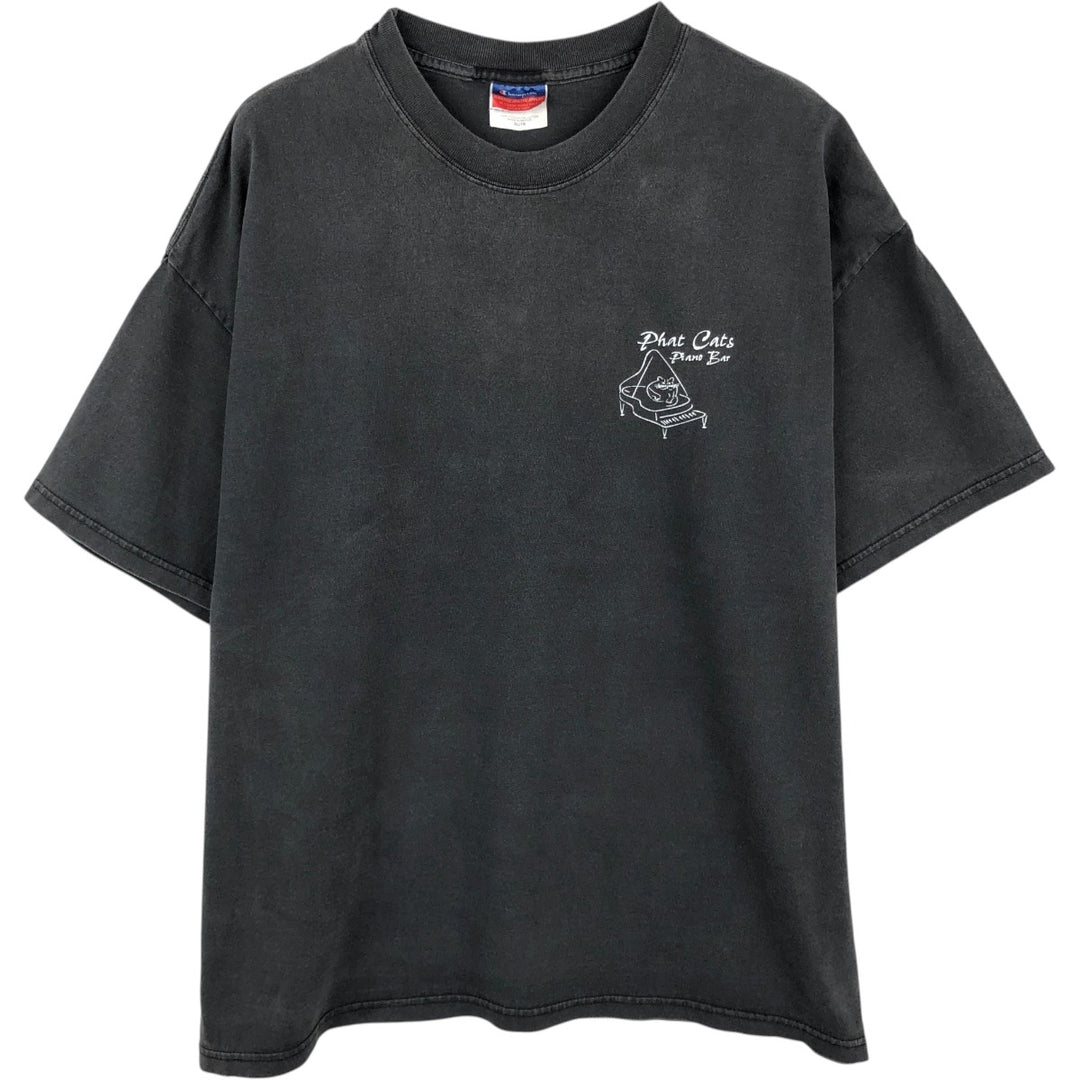 Champion Authentic Athletic Apparel Printed T-Shirt, Men's Size XL (approx.) cotton black type Vintage Second Hand