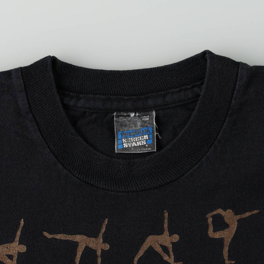 90'S Screen Stars Premium Print T-Shirt, Made in USA, Men's XL equivalent, Vintage cotton black type Vintage Second Hand