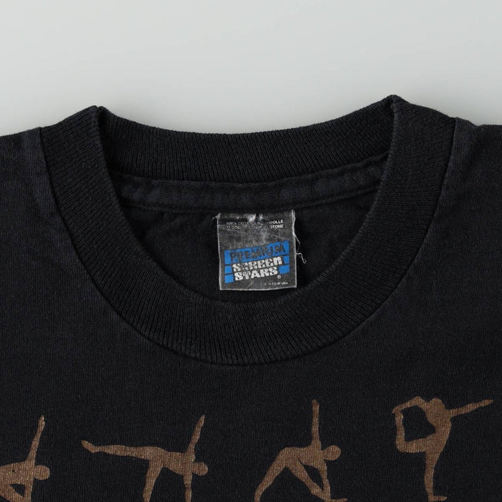 90'S Screen Stars Premium Print T-Shirt, Made in USA, Men's XL equivalent, Vintage cotton black type Vintage Second Hand