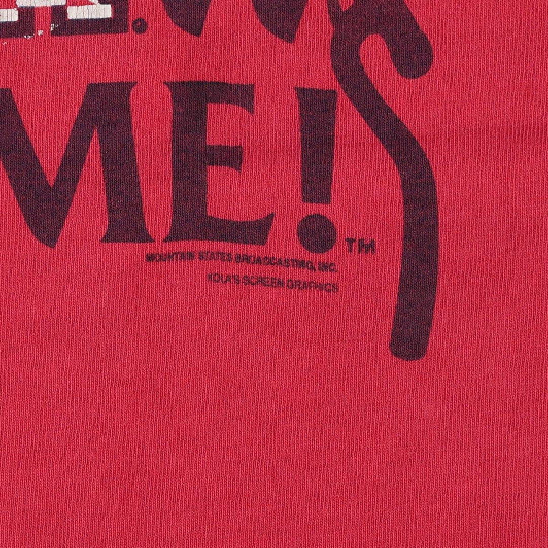90'S Hanes College Print T-Shirt, Made in USA, Men's Size L (Equivalent), Vintage cotton red type Vintage Second Hand