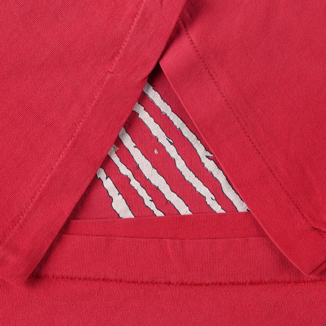 90'S Hanes College Print T-Shirt, Made in USA, Men's Size L (Equivalent), Vintage cotton red type Vintage Second Hand