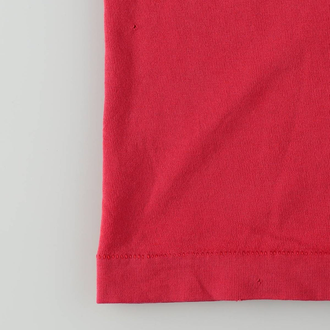 90'S Hanes College Print T-Shirt, Made in USA, Men's Size L (Equivalent), Vintage cotton red type Vintage Second Hand