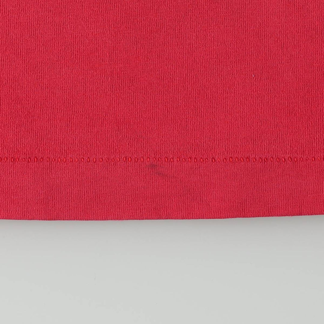 90'S Hanes College Print T-Shirt, Made in USA, Men's Size L (Equivalent), Vintage cotton red type Vintage Second Hand