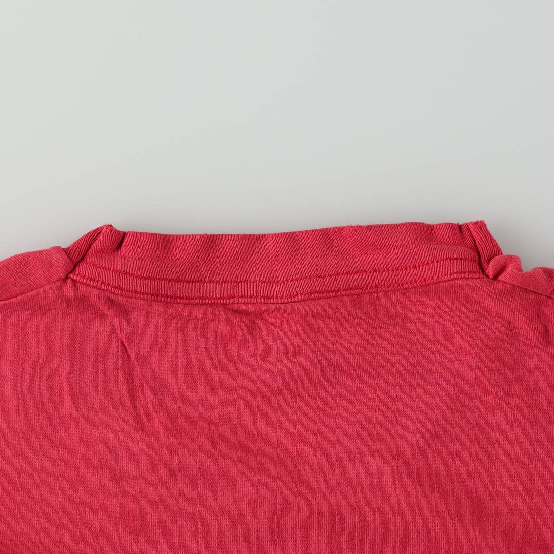 90'S Hanes College Print T-Shirt, Made in USA, Men's Size L (Equivalent), Vintage cotton red type Vintage Second Hand