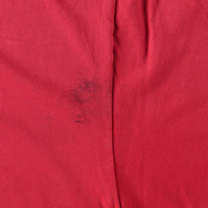 90'S Hanes College Print T-Shirt, Made in USA, Men's Size L (Equivalent), Vintage cotton red type Vintage Second Hand
