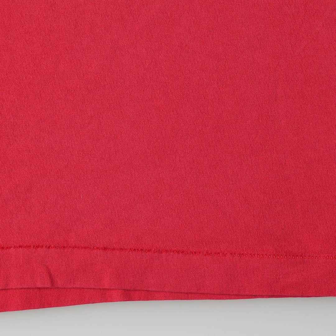 90'S Hanes College Print T-Shirt, Made in USA, Men's Size L (Equivalent), Vintage cotton red type Vintage Second Hand
