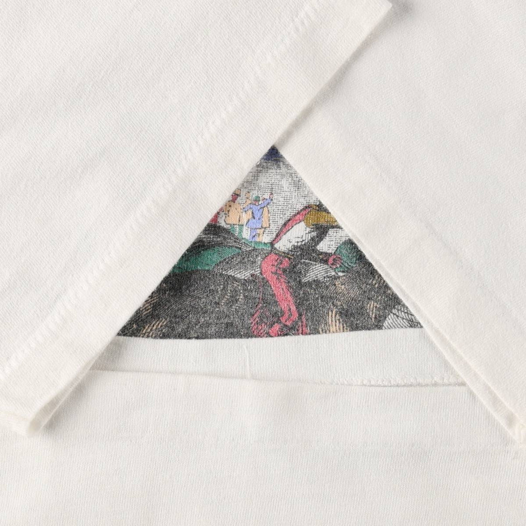 90'S Hanes BEEFY-T Printed T-shirt Made in USA Men's XL Vintage cotton white type Vintage Second Hand