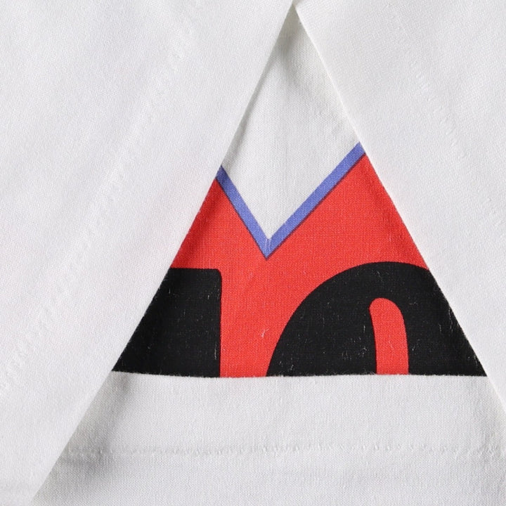90'S CENTER STAR Print T-Shirt, Made in USA, Men's XL equivalent, Vintage cotton white type Vintage Second Hand