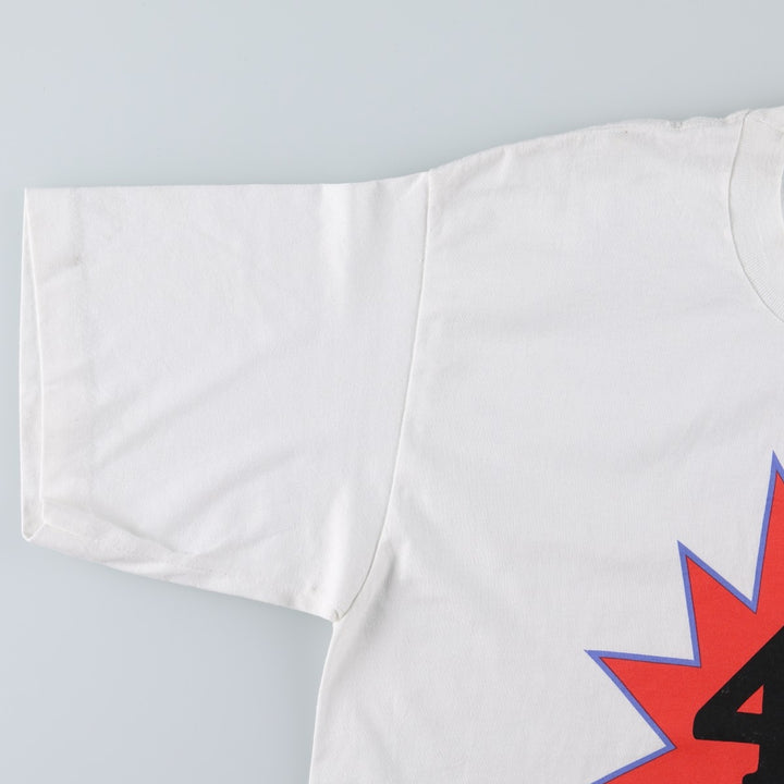 90'S CENTER STAR Print T-Shirt, Made in USA, Men's XL equivalent, Vintage cotton white type Vintage Second Hand
